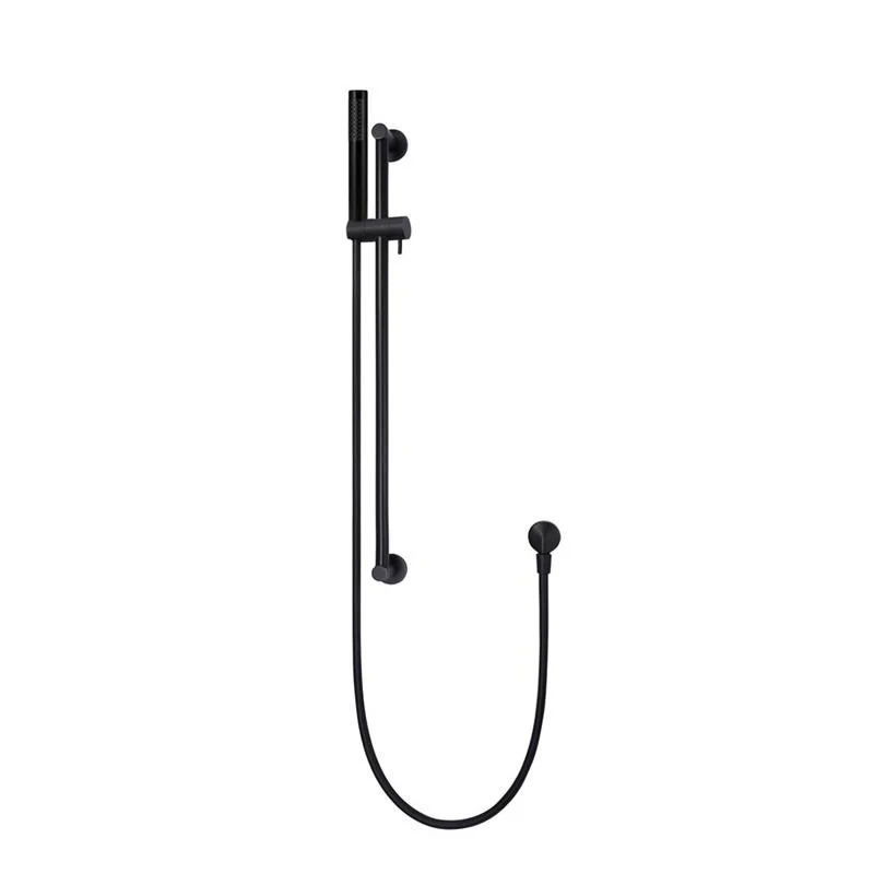 Meir Round Hand Shower on Rail Column - Black Matte