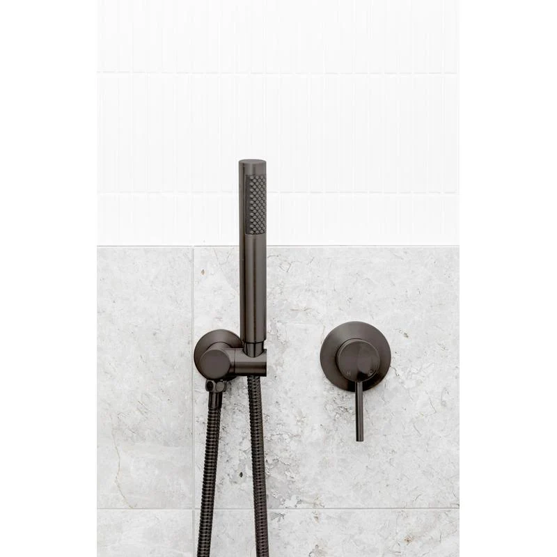 Meir Round Shower on Bracket - Shadow Gun Metal - Image 4
