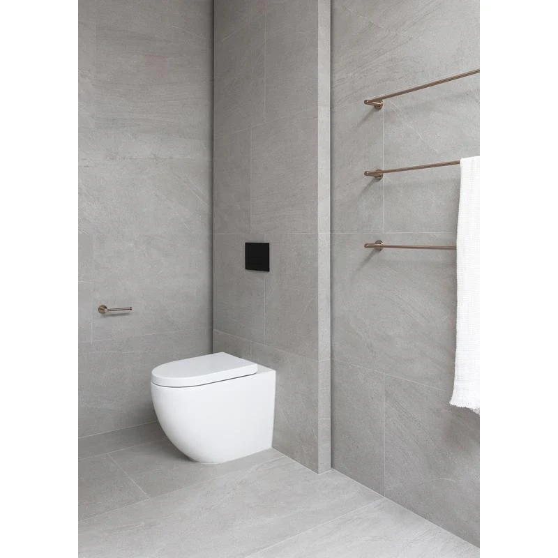Meir Round Single Towel Rail - Champagne - Image 3