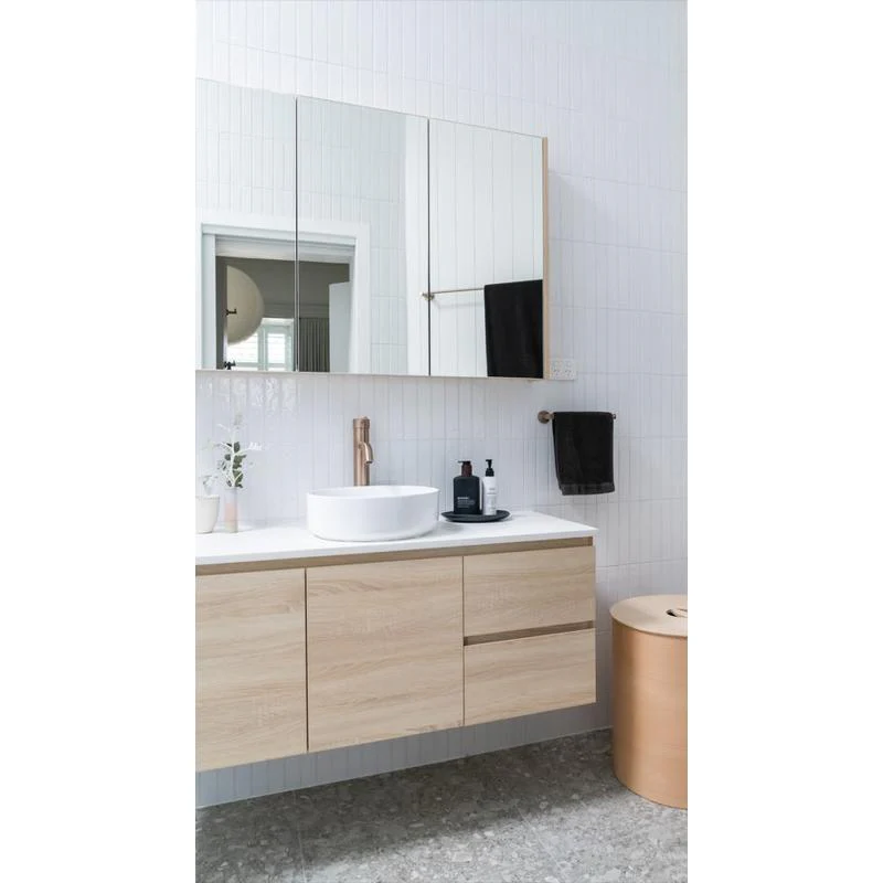 Meir Round Tall Basin Mixer Tap Curved - Champagne - Image 3