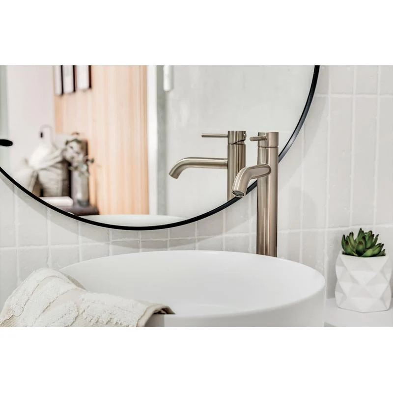 Meir Round Tall Basin Mixer Tap Curved - Champagne - Image 5