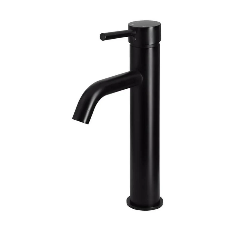 Meir Round Tall Basin Mixer Tap Curved - Black Matte