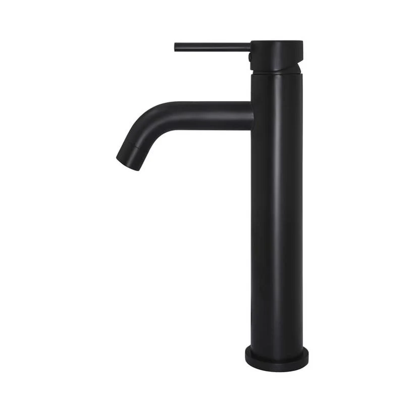 Meir Round Tall Basin Mixer Tap Curved - Black Matte - Image 2
