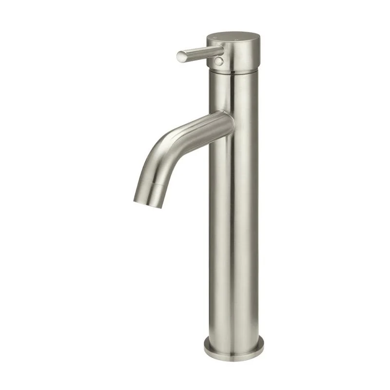 Meir Round Tall Curved Basin Mixer Tap - PVD Brushed Nickel