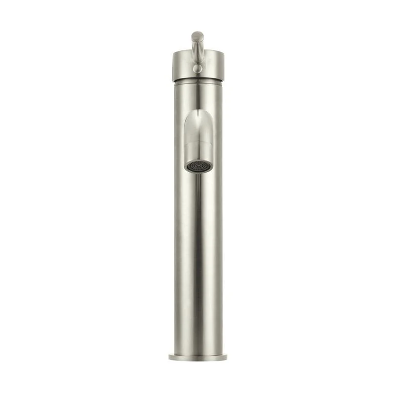 Meir Round Tall Curved Basin Mixer Tap - PVD Brushed Nickel - Image 4