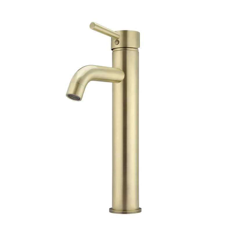 Meir Round Tall Curved Basin Mixer Tap - PVD Tiger Bronze
