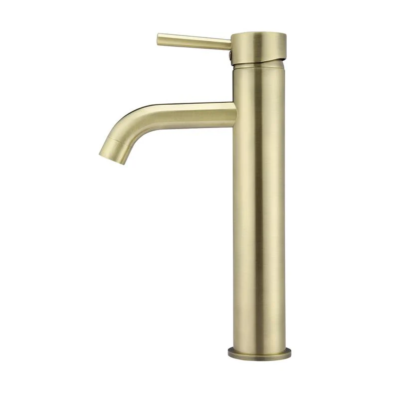 Meir Round Tall Curved Basin Mixer Tap - PVD Tiger Bronze - Image 2