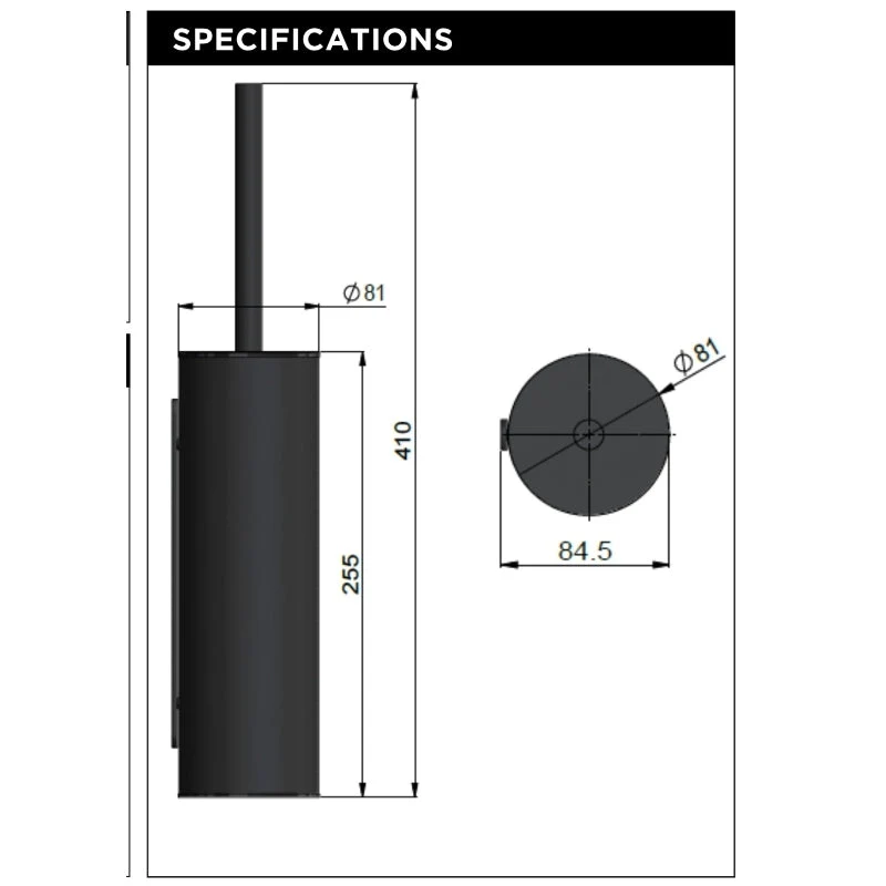 Meir Round Toilet Brush & Holder - Shadow Gun Metal - Image 4
