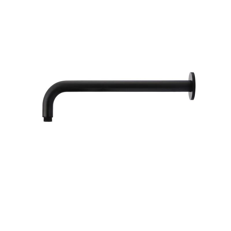 Meir Round Wall Shower Curved Arm 400mm - Black Matte - Image 2