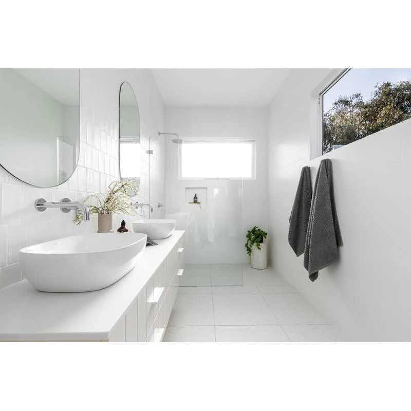 Meir Round Wall Shower Curved Arm 400mm - Polished Chrome - Image 3