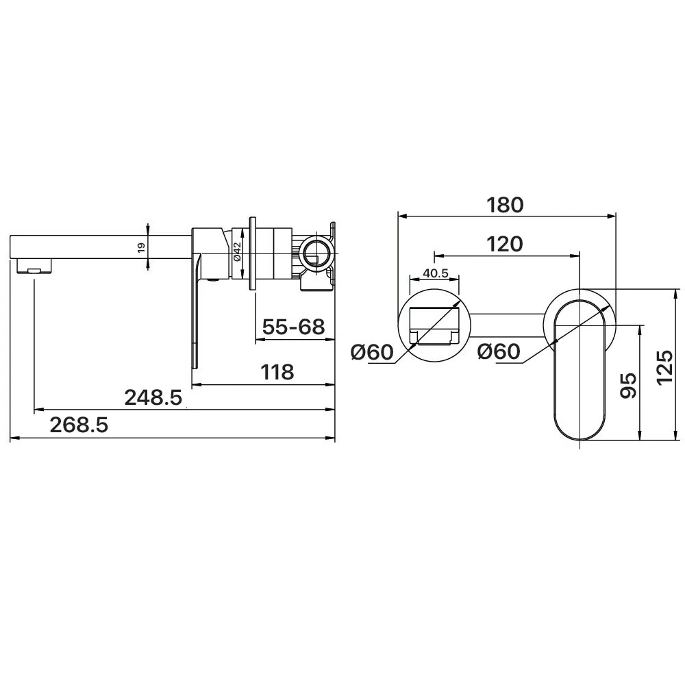 Mixx Saffron Dual Wall Plate Mixer - Brushed Gold - Image 2