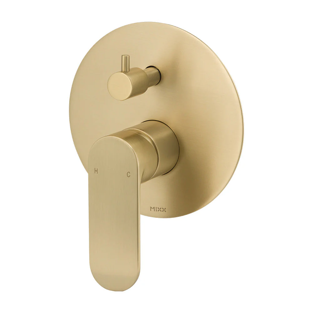 Mixx Saffron Shower Diverter Mixer - Brushed Gold