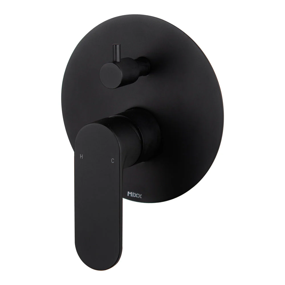 Mixx Saffron Shower Diverter Mixer - Matt Black