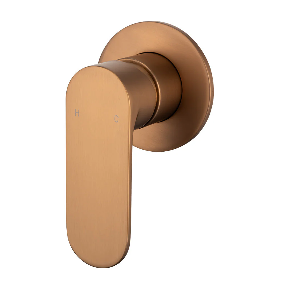 Mixx Saffron Shower Mixer (80mm Backplate) - Brushed Bronze