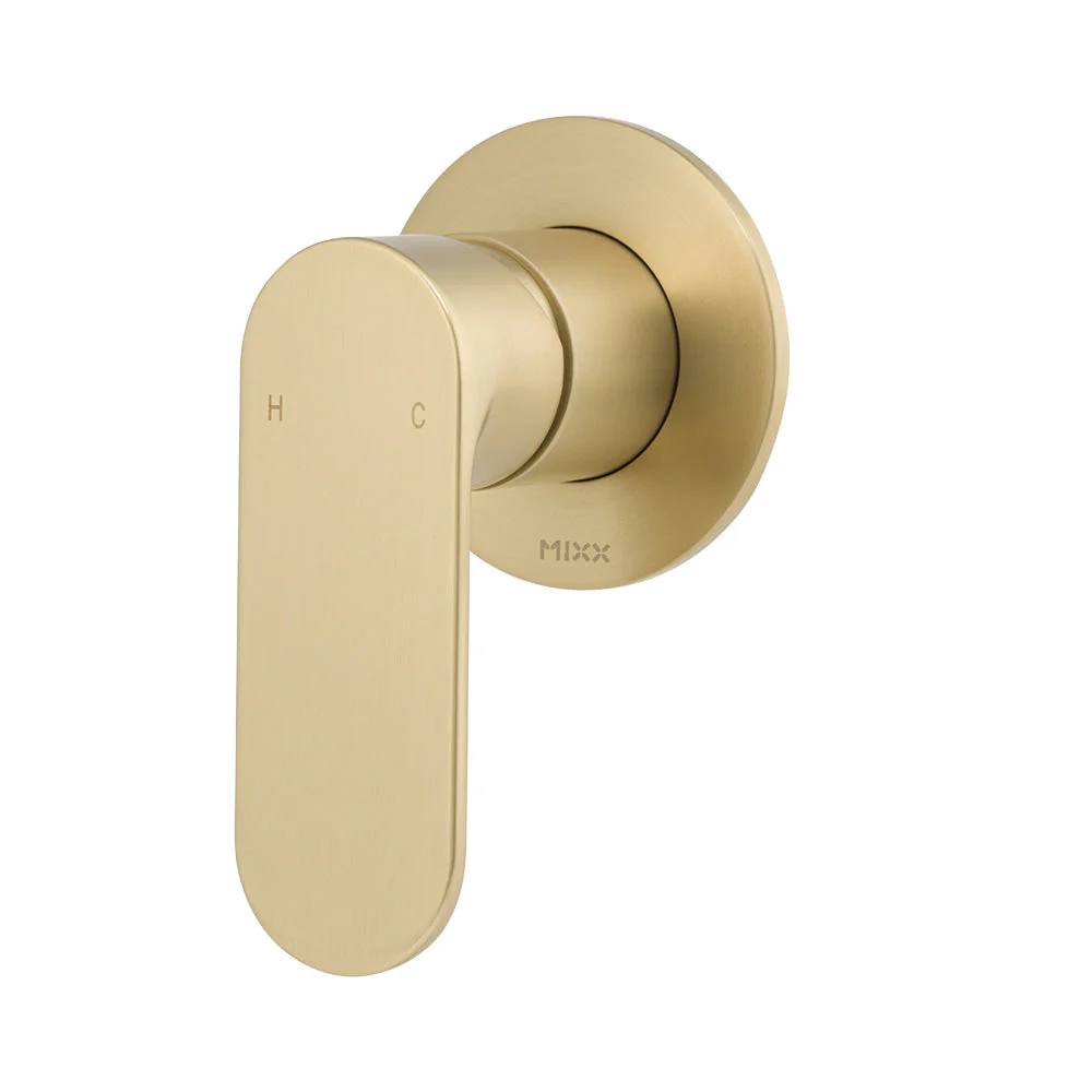 Mixx Saffron Shower Mixer Trim Kit (80mm Backplate) - Brushed Gold