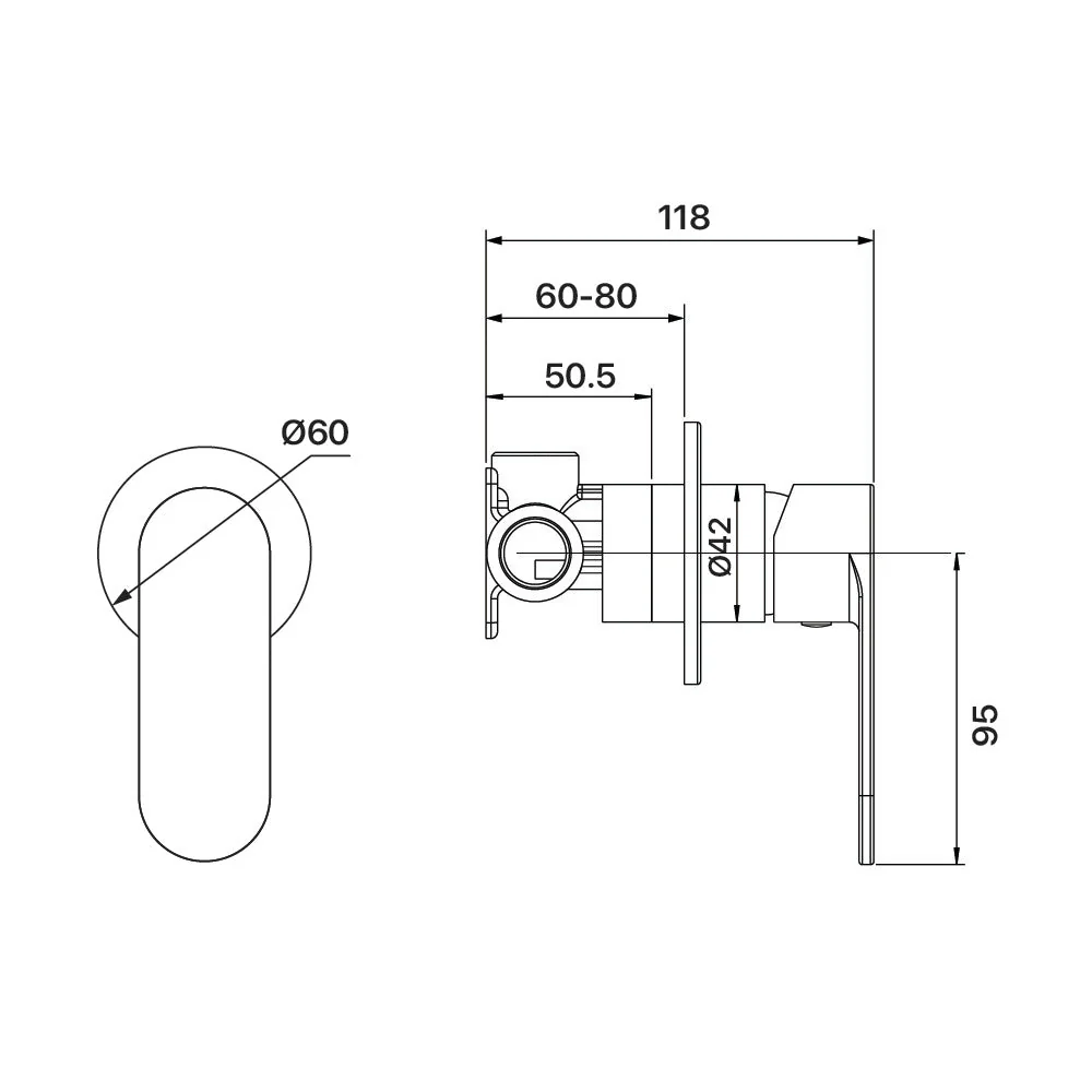 Mixx Saffron Shower Mixer Trim Kit - Brushed Bronze - Image 2
