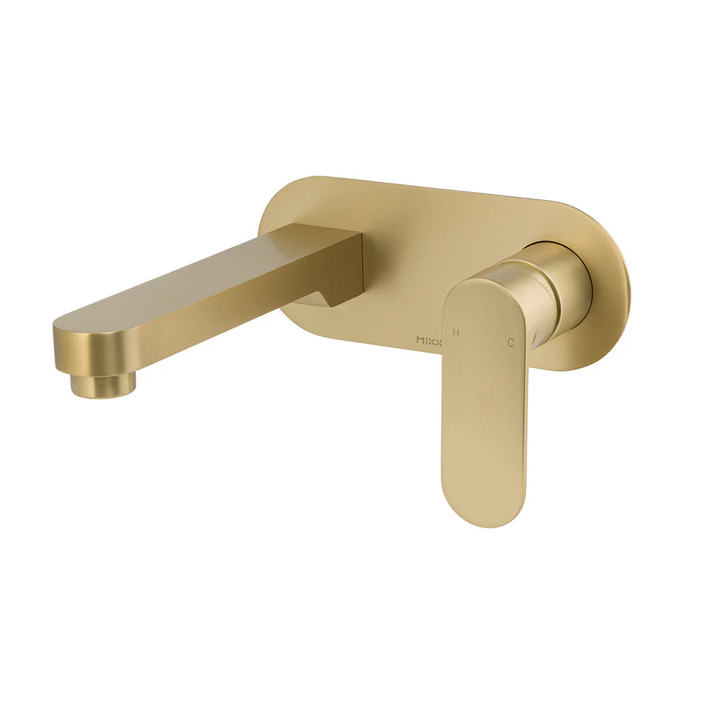 Mixx Saffron Wall Plate Mixer Trim Kit - Brushed Gold