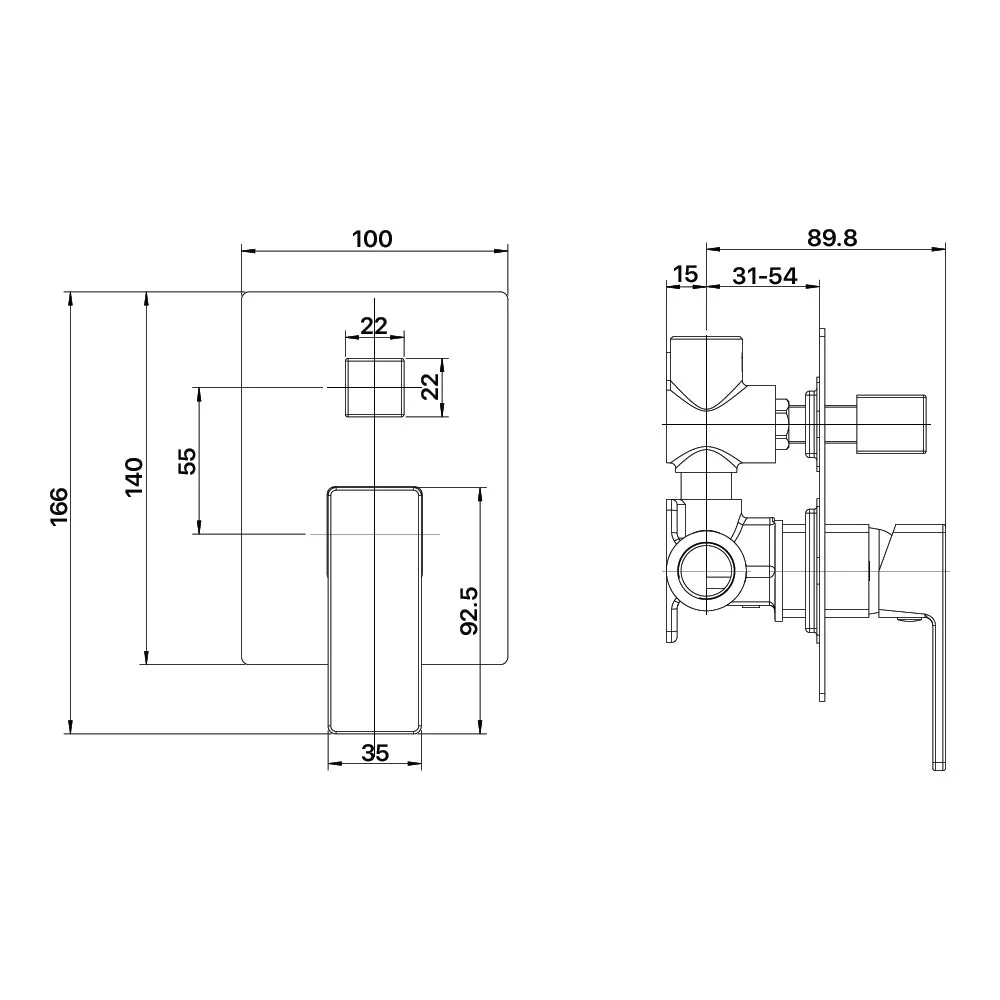 Mixx Sage Shower Diverter Mixer - Matt Black - Image 2