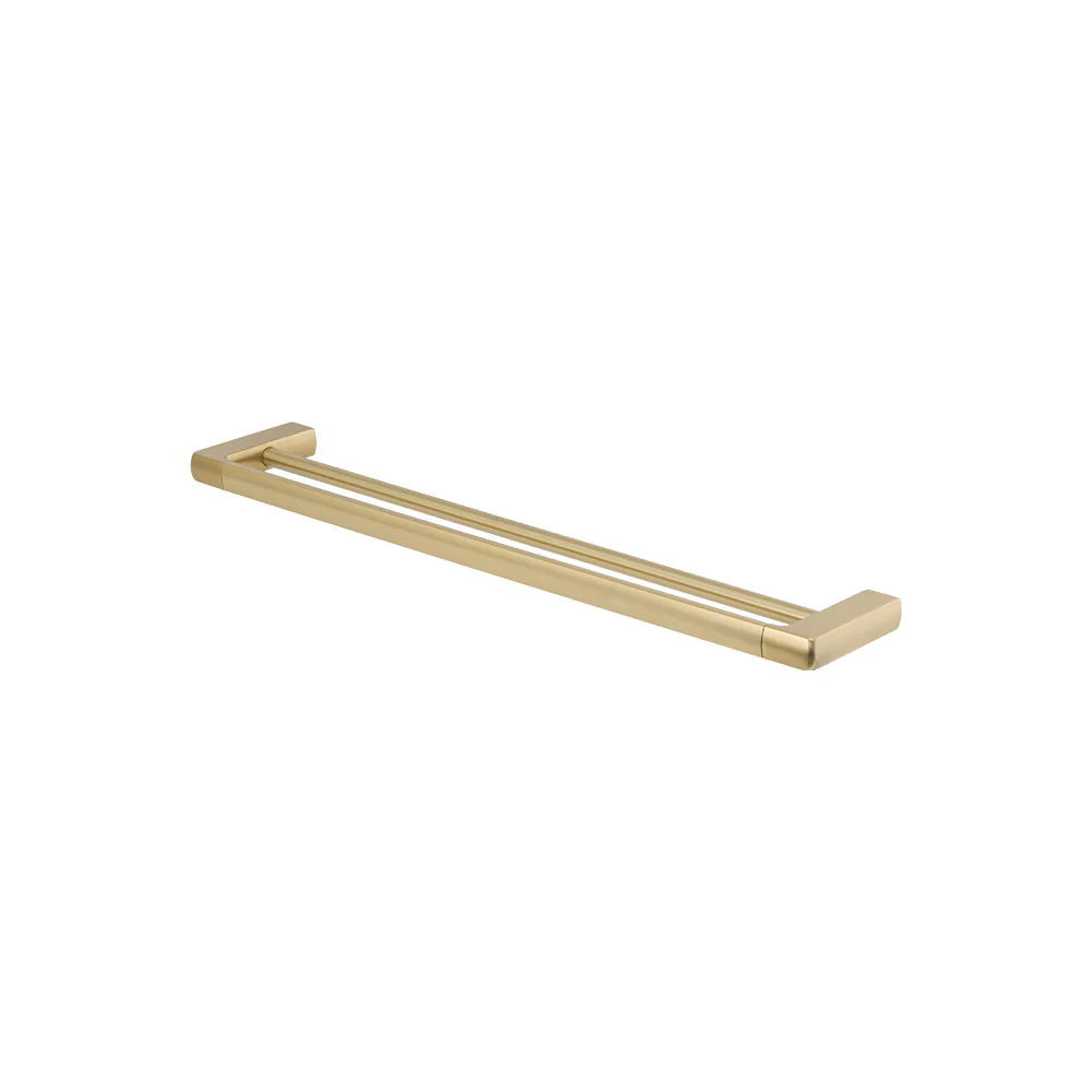 Mixx Sandalwood Double Towel Rail 600mm - Brushed Gold