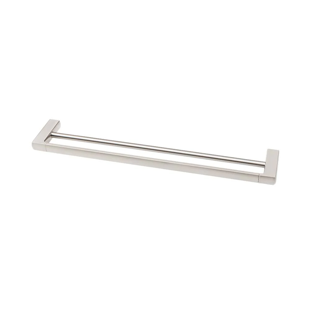 Mixx Sandalwood Double Towel Rail 600mm - Brushed Nickel