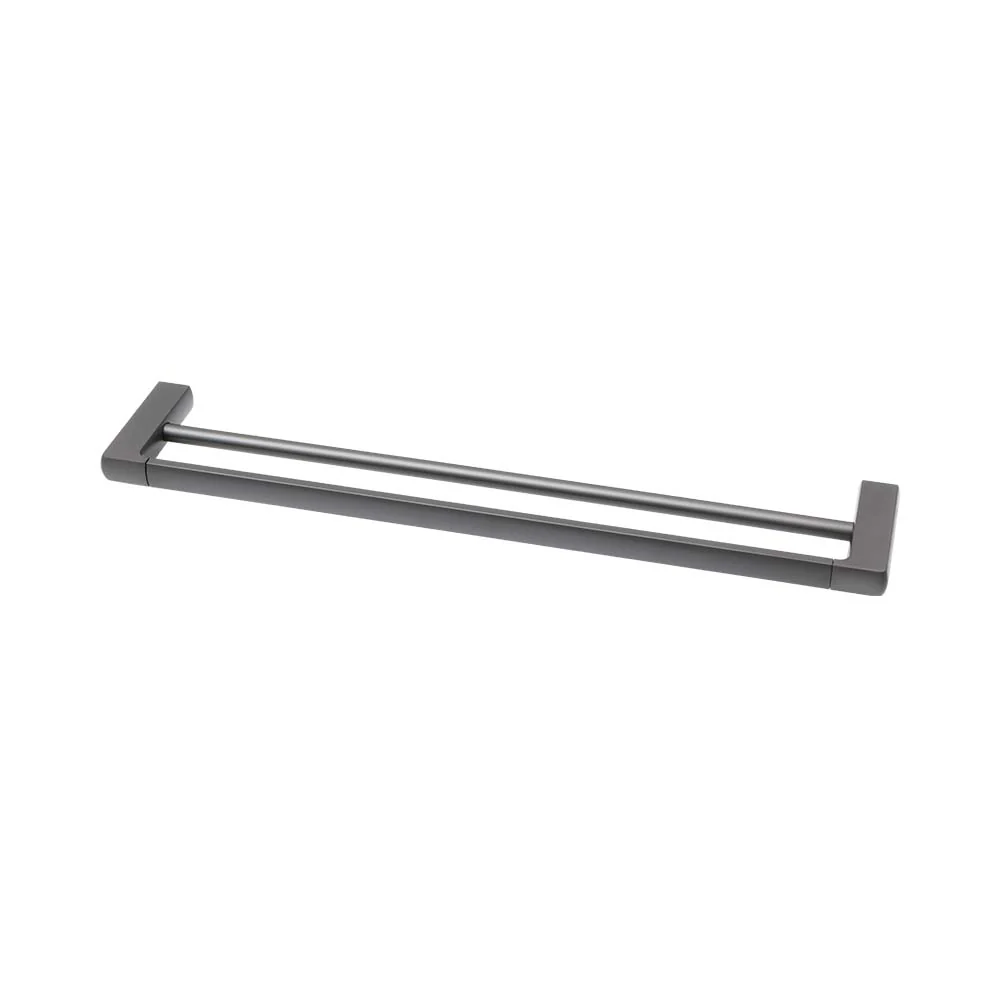 Mixx Sandalwood Double Towel Rail 600mm - Gun Metal