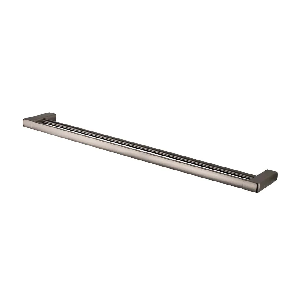 Mixx Sandalwood Double Towel Rail 800mm - Brushed Nickel