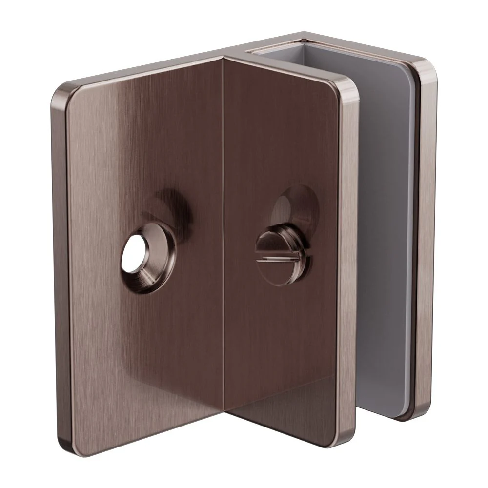 Nero Shower F Bracket 10mm Glass - Brushed Bronze