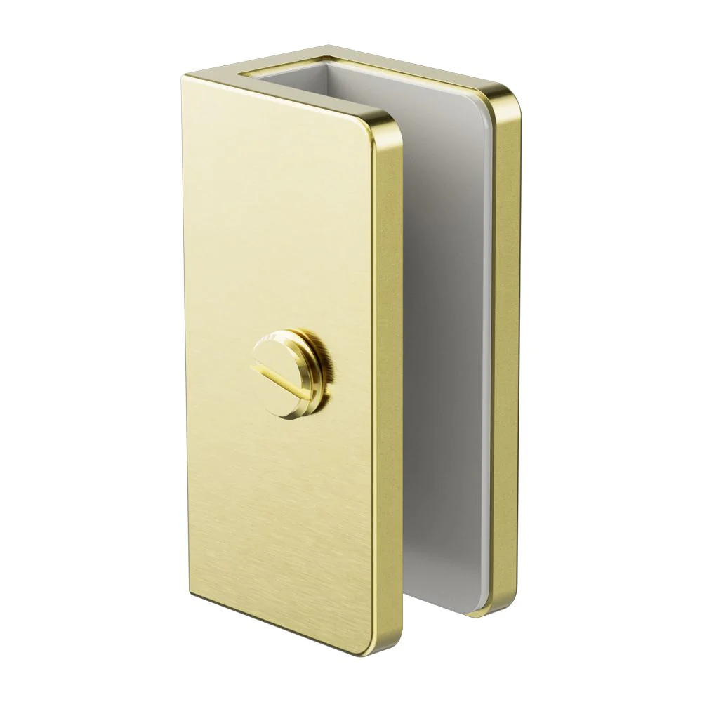 Nero Shower U Bracket 10mm Glass - Brushed Gold