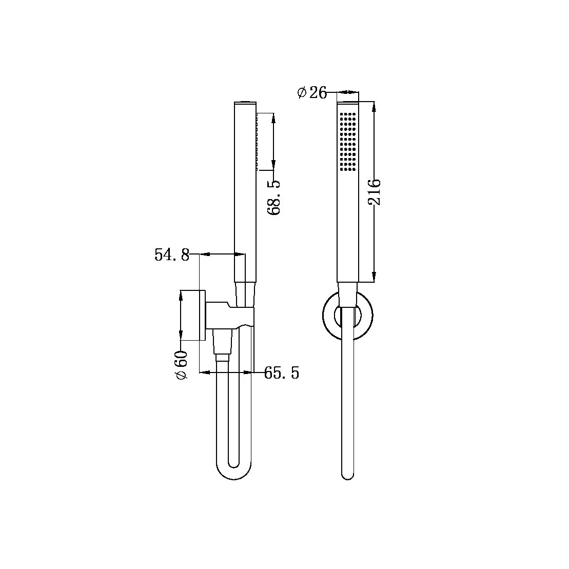 Nero Slim Shower On Bracket - Brushed Nickel - Image 3