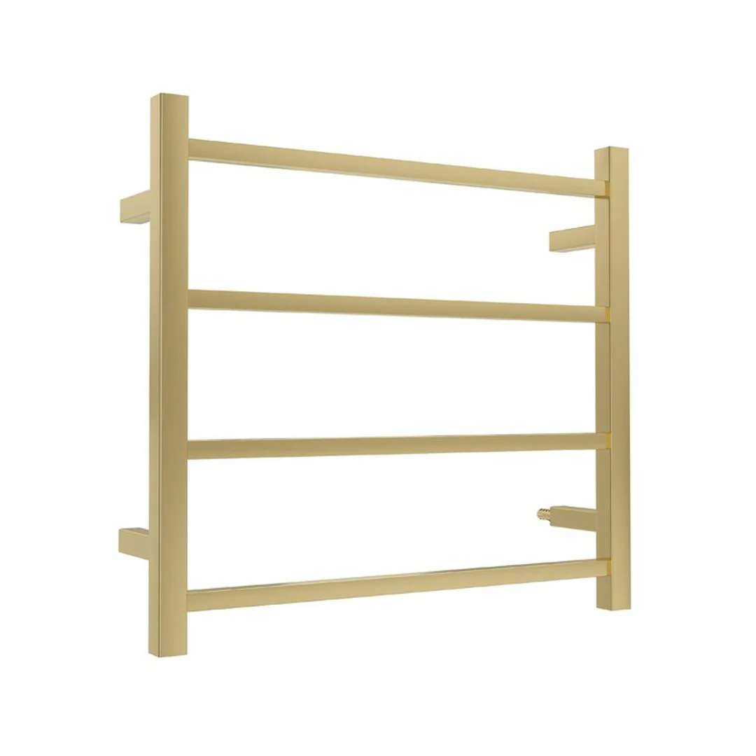 Linsol Spirit 4 Bar Heated Towel Rail - Brushed Brass