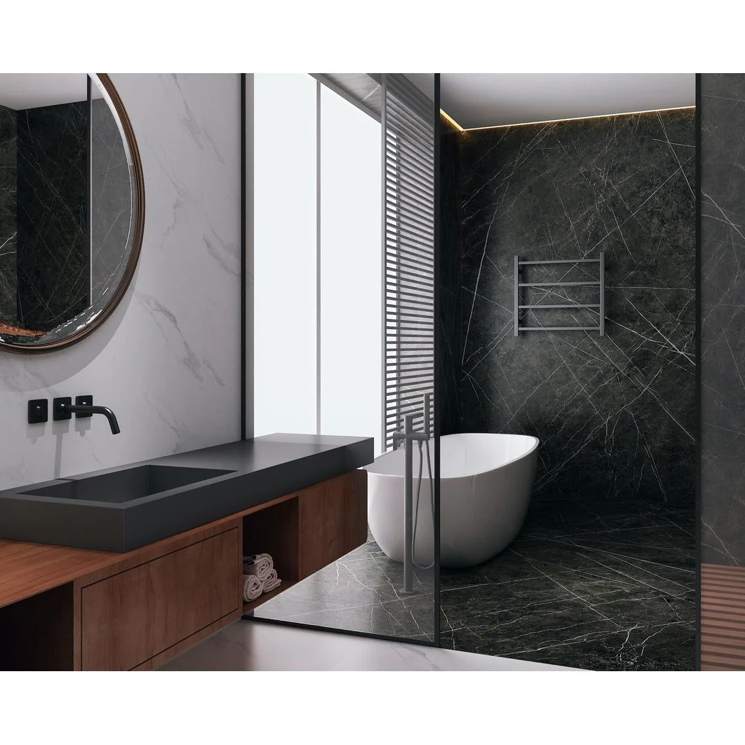 Linsol Spirit 4 Bar Heated Towel Rail - Matte Black - Image 3