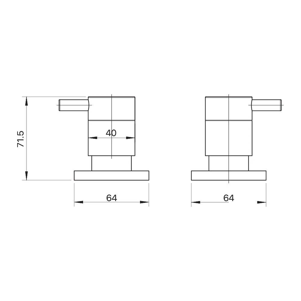 Mixx Spruce Lever 1/4 Turn C/Disc Wall Stops Set - Chrome (PR) - Image 2