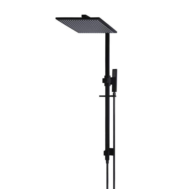 Meir Square Combination / Twin Shower Rail - Black Matte