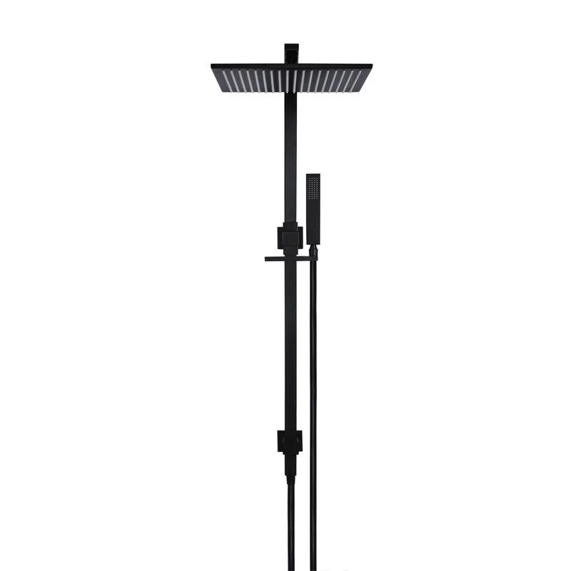 Meir Square Combination / Twin Shower Rail - Black Matte - Image 2