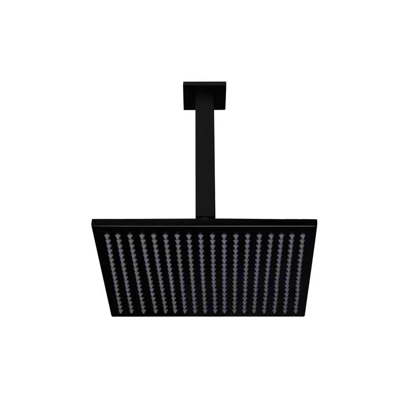 Meir Square Ceiling Shower 300mm rose, 200mm dropper - Black Matte - Image 3