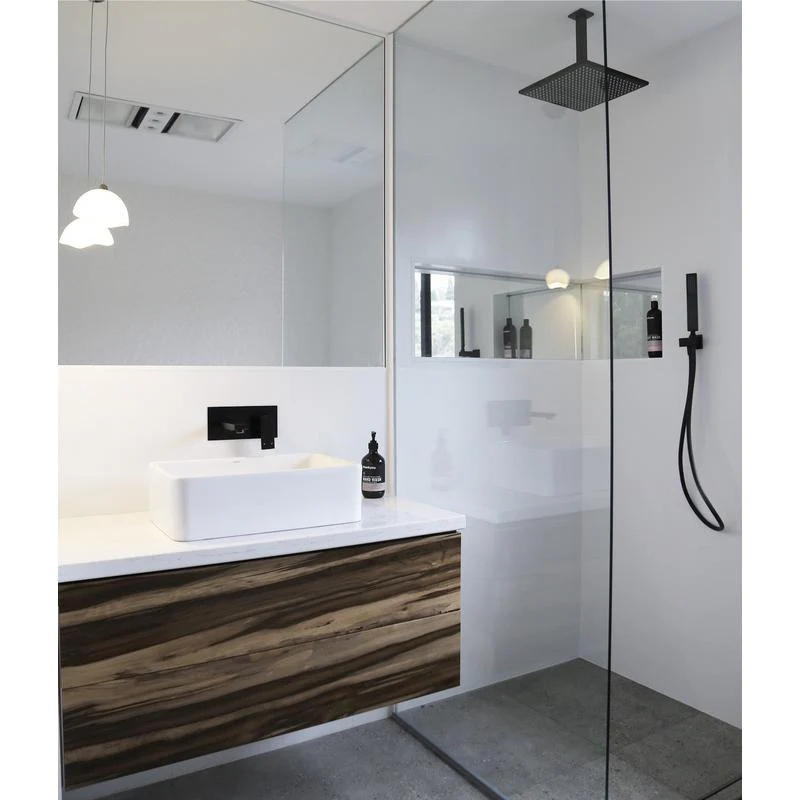 Meir Square Ceiling Shower 300mm rose, 200mm dropper - Black Matte - Image 4