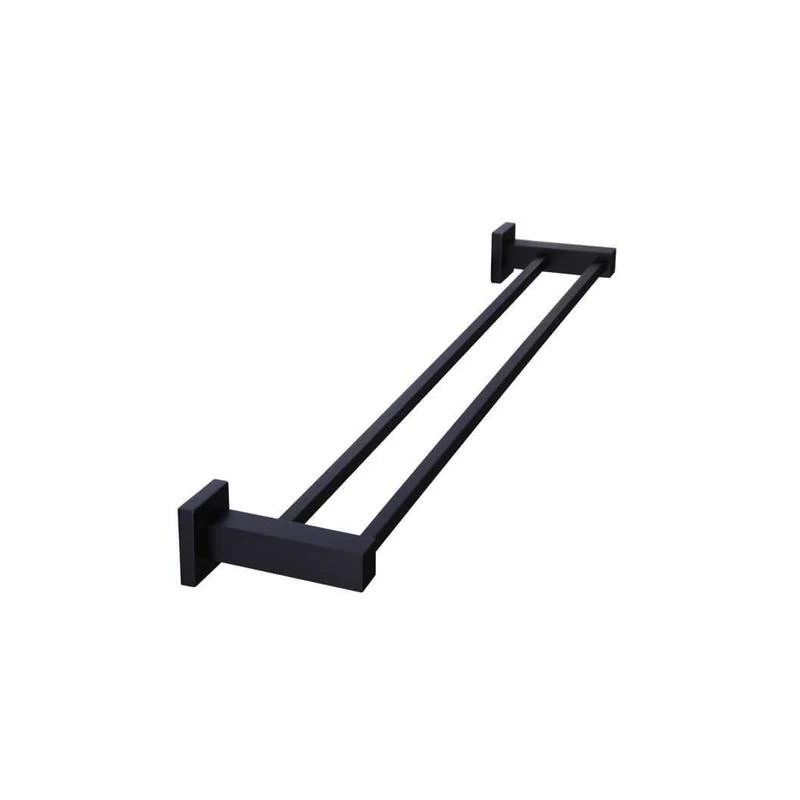 Meir Square Double Towel Rail 600mm - Black Matte