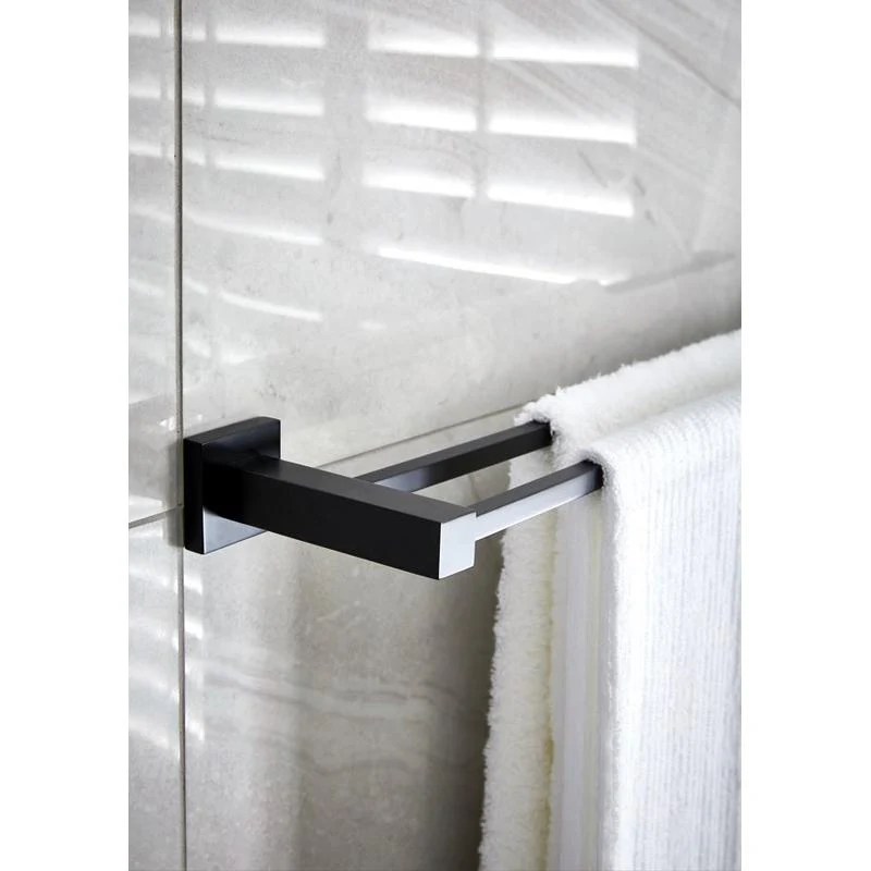 Meir Square Double Towel Rail 600mm - Black Matte - Image 4