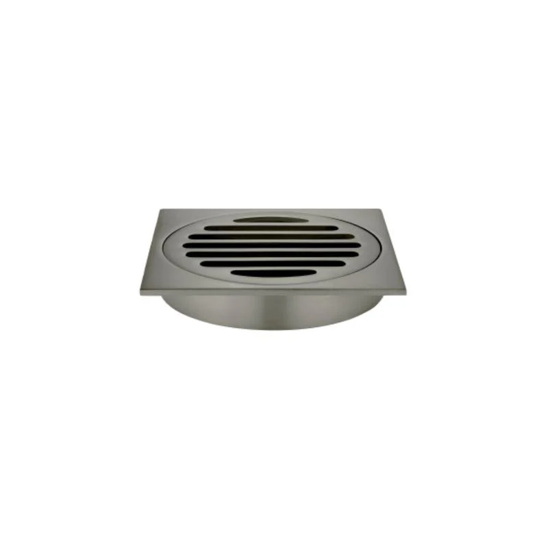 Meir Square Floor Grate Shower Drain 100mm outlet - Shadow Gun Metal