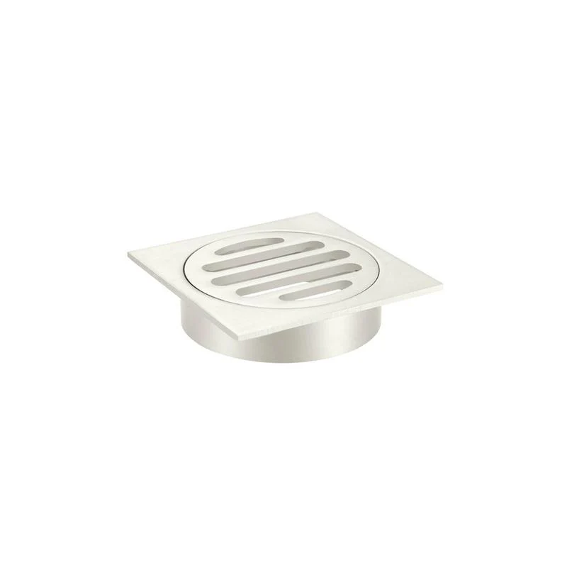 Meir Square Floor Grate Shower Drain 80mm outlet - PVD Brushed Nickel - Image 3