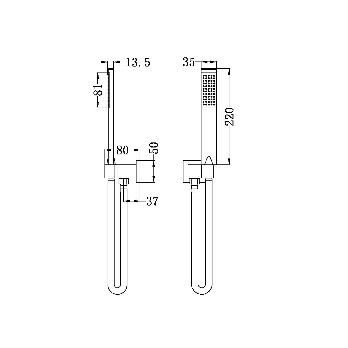 Nero Square Shower On Bracket - Chrome - Image 2