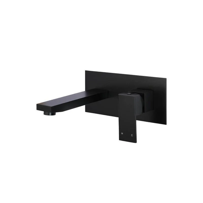 Meir Square Wall Basin Mixer and Spout - Black Matte
