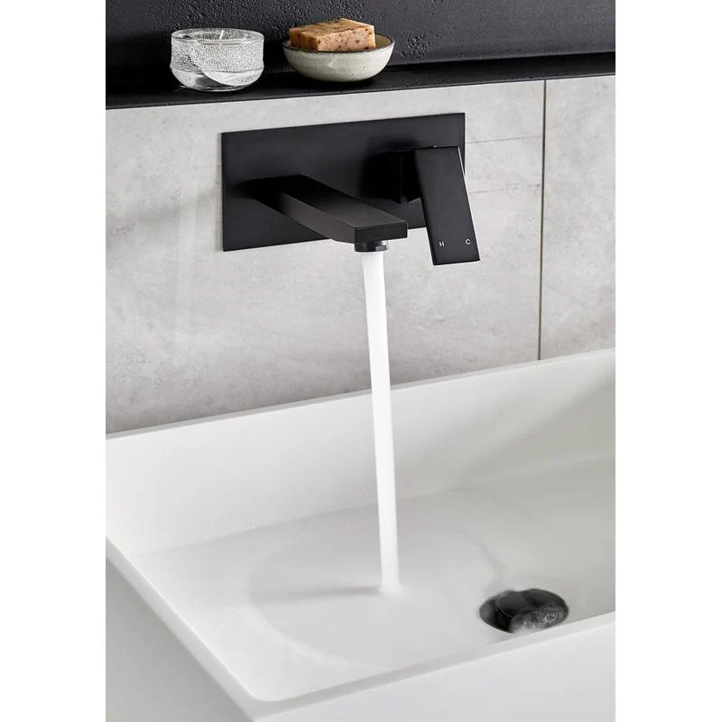 Meir Square Wall Basin Mixer and Spout - Black Matte - Image 4
