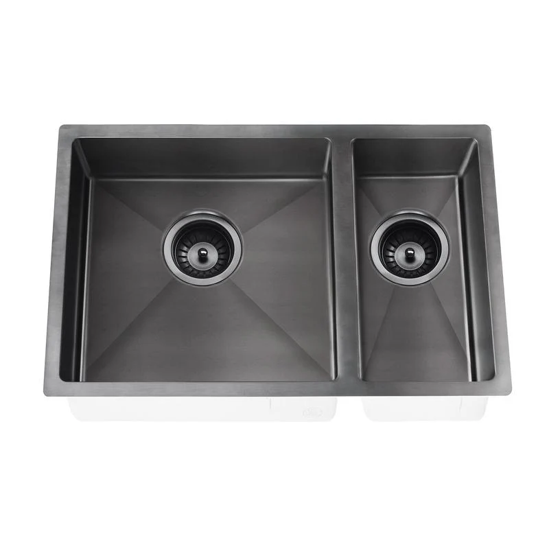 Meir Lavello Kitchen Sink One and Half Bowl 670 x 440 - Gun Metal Black - Image 5