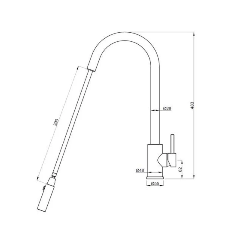 Suprema XACTA Kitchen Mixer With Pull-Out - Rose Gold - Image 2