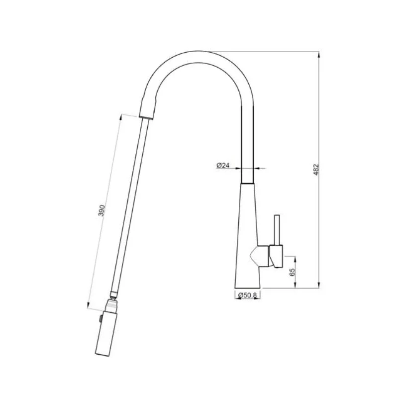 Suprema XCEL Kitchen Mixer With Pull-Out - Rose Gold - Image 2