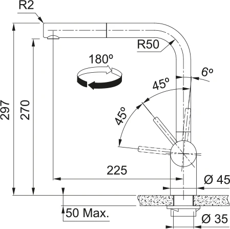 Franke Atlas Neo Pull Out Tap - Anthracite - Image 4