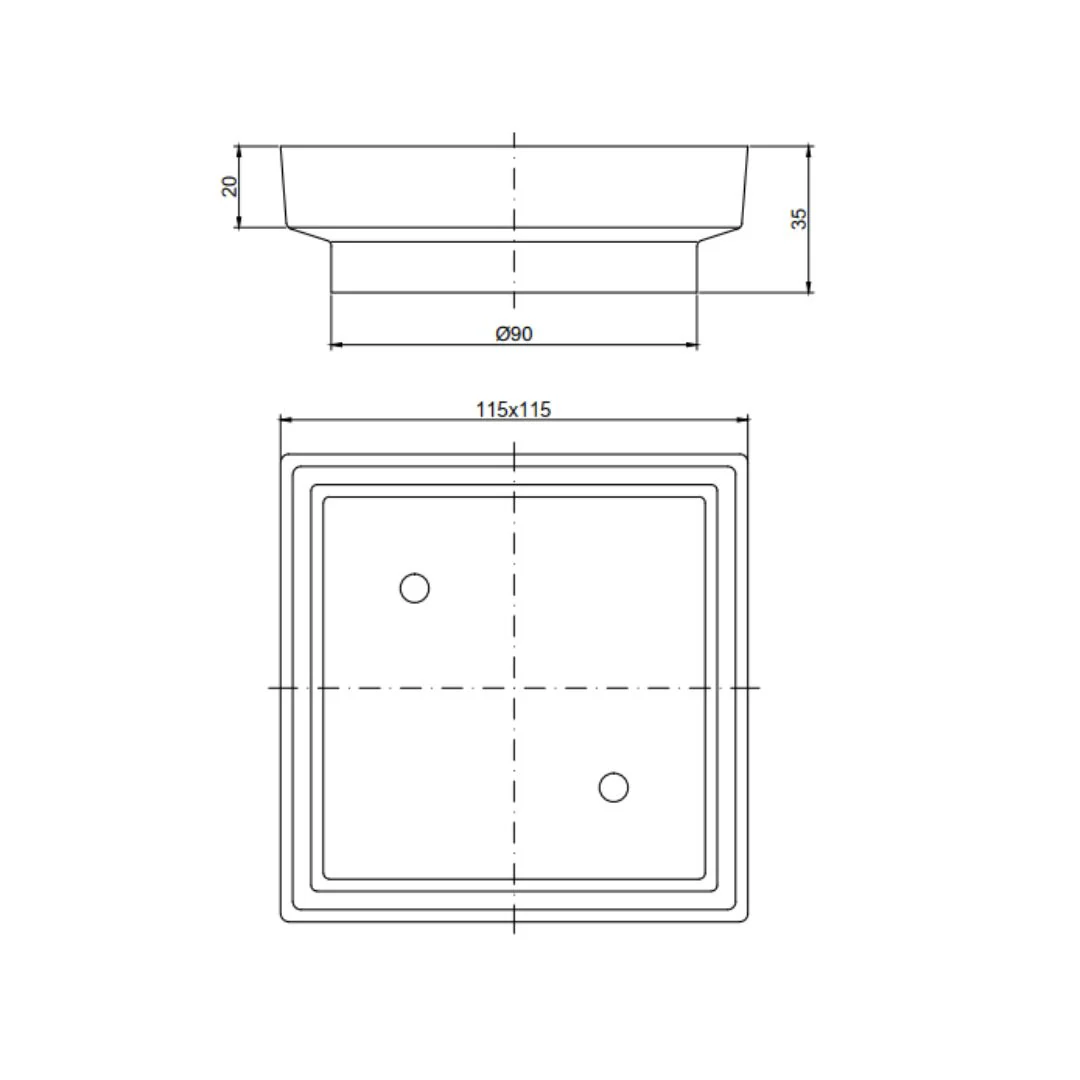 Tile Insert Waste with 90mm outlet Brushed Copper - Image 2