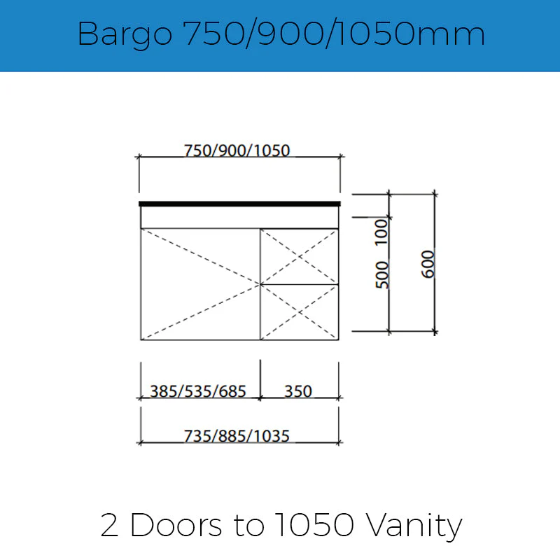 Timberline Bargo Wall Hung Vanity - Slab Top - Image 5