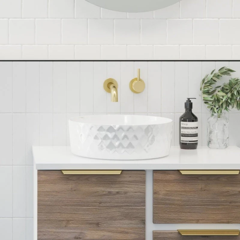 Timberline Diamond Above Counter Basin - White Gloss - Image 3